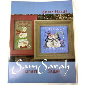 Rare SamSarah Design Studio Snow Heads Cross Stitch Pattern Booklet